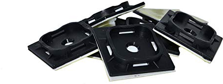 Klebepad Klebesockel Kabelbinder Befestigungssockel Kabelhalter 100 Stk. (40 x 40 mm, schwarz)