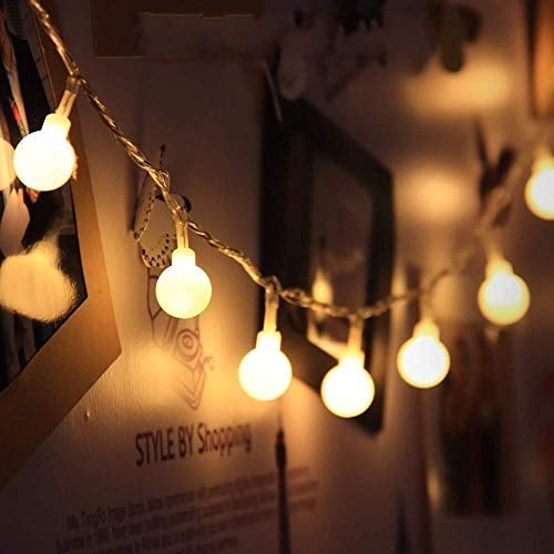 JZK 5 Mètres blanc chaud cordes 50 LED guirlande lumineuse pile pour décoration jardin chambre extérieur intérieur pour fête anniversaire mariage Noël