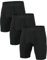 Niksa 3er Pack Herren Kompressionsshorts,Schnelltrocknendes Baselayer Unterhose Tights Kurz hochwertig Schwarz S