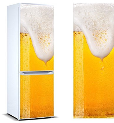 Oedim Vinyl Stickers Schäumendes Bier für Kühlschrank. | Kühlschrank Aufkleber | Verschiedene Maße 200x60 cm| Klebstoffbeständig und einfache Anwendung | Stilvoller Design-dekorativer