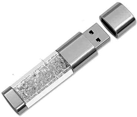 FeliSun Clé USB 3.0 64Go 32Go 16Go Nouveau Bijoux Cristal USB 3.0 Flash Drive, Externe Cadeau pour Cadeaux d'anniversaire, Cadeaux De Noël, Cadeaux De Mariage (32Go, Blanc)