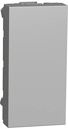 Schneider Electric NU986530 New Unica, Tapa Ciega Embellecedora para Enchufe de 1 Módulo, Instalación Fácil, Sin Halógenos - Aluminio