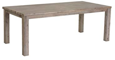 Ibbe Design Rechteckig Ausziehbar Esstisch 180x90 Natur Massiv Akazie Holz Esszimmer Tisch Alaska, L180x B90x H75 cm
