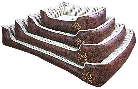 Weiches Luxus Hundebett mit Abnehmbarem Kissen Wasserdicht Kortex Haustierbett für Haustier in Verschiedenen Größen Beige XXL
