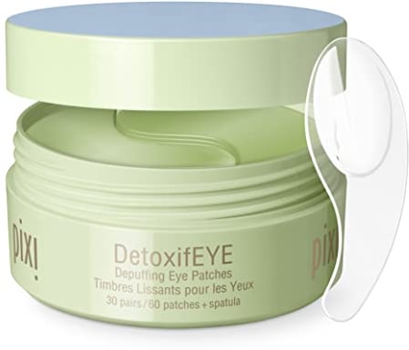 Pixi Detoxifeye Abschwellende Hydrogel-Augenpflaster, Hyaluronsäure, Gold-Koffein-Augenpflaster für die Augenpartie, spenden Feuchtigkeit für die Augenpartie, 30 Paar, 60 Pflaster