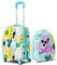 GOPLUS Kinderkoffer mit Rucksack, Kids Trolley, Kindergepäck mit Rollen, Reisekoffer mit Teleskopgriff, Hartschalenkoffer für Kinder, Kindertrolley Farbwahl (Flamingo, 12+16)
