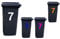 2 x Wheelie Bin Stickers - House Numbers or Letters - 7 (18 cm) Height - 21 Colours - Wheely Vinyl Decal