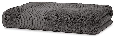 Merana Rome Saunatuch für Damen und Herren 590 GSM | saugstark, weich und fusselfrei | Großes Frottier Sauna-Handtuch in Luxus Qualität aus Schwerer Baumwolle (Shark Grey, Saunatuch (80x200cm))