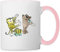 Spreadshirt Janosch Tiger und Freunde Machen Musik Tasse Zweifarbig, One size, Weiß/Pink