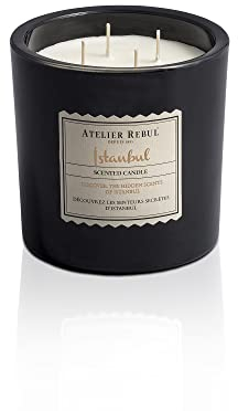 Atelier Rebul Istanbul Duftkerze im Glas (950g) | groß | Holzig & Würzig | Brenndauer bis zu 135 Stunden