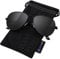 ANYLUV Pilot Sunglasses Mens, Polarised Sunglasses Men Women Classic Black Shades Metal Frame with UV Protection (Black/Grey)