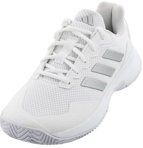 adidas Women's GameCourt 2 Sneaker, White/Silver Metallic/White, 9