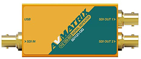 AVMATRIX SD1121-12G 1x2 12G-SDI Signal-Repeater – erkennt automatisch SD/HD/3G/6G und 12G-SDI