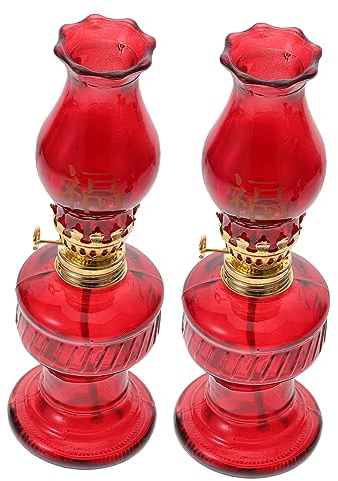 Endstücke Für Lampen 2Pcs Glas Kerosin?llampe Lantern Chinesische Stil Vintage ?llampen Kammerlampe für Hochzeitsheimdekoration Vintage Petroleumlaterne