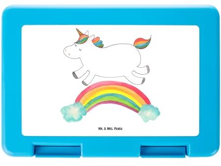Mr. & Mrs. Panda Brotdose Einhorn Regenbogen - Geschenk, Essensdose, Unicorn, Einhornautobahn, Butterbrotdose, Frühstücksdose, Lunchbehältnis,