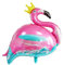 Flamingo Folienballon 100 x 80 cm - für Hawaii Garten-Party XXL Luftballon/Ballon Partydeko/Deko/Dekoration Tropical Geburtstag Hawaiian JGA Kindergeburtstag Mädchen Kopper-24 - Krone blau pink