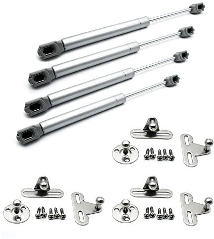DOJA Barcelona | Gasdruckfeder | 150N | 4 Pack Gasdruckdampfer | Gasstoßdampfer | Gasfeder Dampfer | Gasfeder hydraulisch fur Kuchenturen | Kuchenschrank, Badezimmer, Wohnwagen, Wohnwagenhalterung
