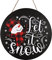 Whaline Weihnachten Schneemann Holz Hängeschild Let It Snow Türhänger Winter Urlaub Willkommen Haustür Dekoration für Zuhause Indoor Outdoor Bauernhaus Wandfenster, 30,5 cm