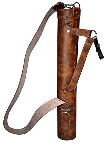 ONLYHANDMADE Skorpion Bogenschießen Zurück Pfeilköcher – Echtes Leder Pfeiltasche – Traditioneller handgefertigter Bogenschießköcher für Jagd & Zielübung – Verstellbares, leichtes & bequemes