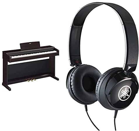 Yamaha ARIUS YDP-145 - Piano Digital, Piano clásico y elegante para principiantes y aficionados & HPH-50 - Auriculares supraaurales de diadema, cascos sencillos con un ajuste cómodo
