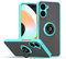 UPLAI Funda para Realme 10 4G, Antigolpes Ultra Delgado Carcasa con Soporte Magnético Anillo, PC + Suave TPU Bumper Moda Escarchado Estuche Caso.(Azul Cielo)
