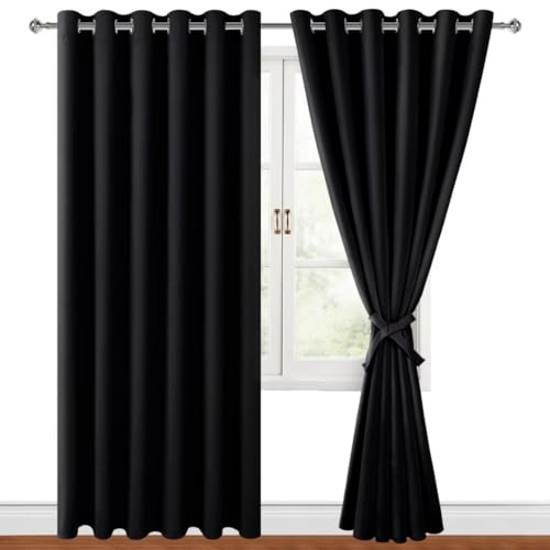 Hiasan Verdunklungsvorhänge Gardinen mit Ösen,Schwarz Blickdicht Vorhänge,Halloween Vorhang,2 Stück,228 x 228 cm (Breite x Höhe),weiche Schiebevorhänge für Schlafzimmer,Wohnzimmer usw.