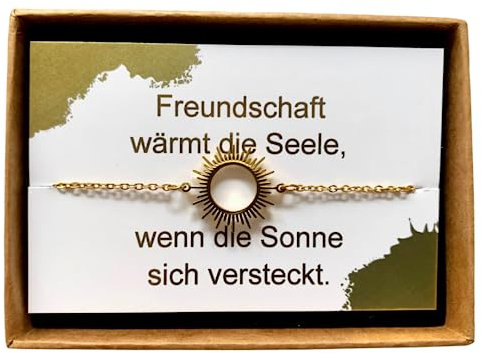 ONDEGO® GESCHENK EDELSTAHL Sonne beste Freundin Armband Freundschaftsarmband Freundschaft gold silber (Gold)