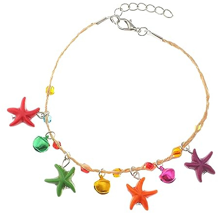 Decentraland Böhmische Fußkettchen Armband, handgemachte Perlen Sommer Fußkettchen Armband Elastischer Faden Fußkettchen Bunte mehrschichtige Perlen Fußschmuck für Frauen Mädchen Damen