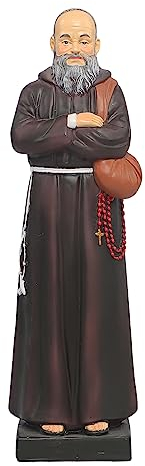NICEYEA Padre Pio Statue Padre Pio Figur Heiligenfigur Pater Pio Religiöse Geschenkdekoration Religiöse Staue Geschenke Priester Satue