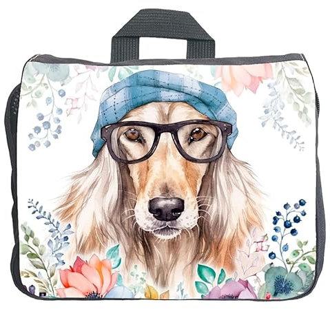 Cadouri Hundezubehörtasche mit Afghanischem Windhund - Aufbewahrungstasche mit Hunderasse für Hundebesitzer - originelles Geschenk - handgefertigt