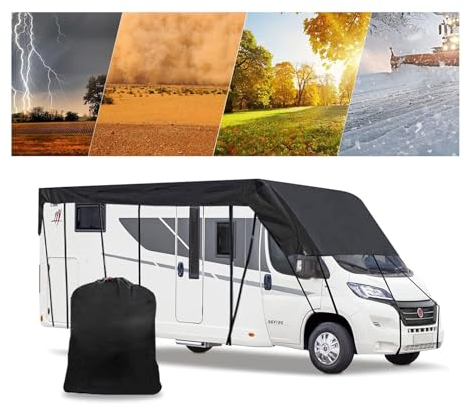 Amieron Wohnwagen Schutzhülle, Wohnwagen Abdeckplane, 210D Oxford-Stoff Wohnmobil Schutzdach, Wasserdicht, Staubdicht Und Sonnengeschützt Wohnmobilabdeckungen 5-8.5M (Size : 7.5mX3m)