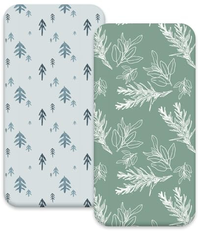 Soarwg Kids Moses Basket Sheets, Cozy and Lightweight Oeko-tex100 Baby Bassinet Sheets for Boy and Girl, Crib Fitted Sheets Fit for Oval, Hourglass & Rectangle Bassinet Soft Fitted Sheet