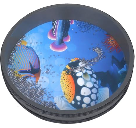 IUDWCG 1 Stück Ozeanwellentrommel, Ozeantrommel-Wellentrommel-Schlaginstrument gefüllt mit Stahlkugeln für Schlaginstrumente mit stahlkugelgefüllter Schlagtrommel (20 cm)