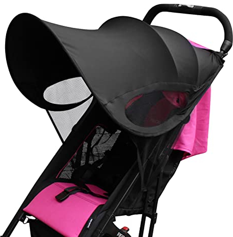 Toldo Silla de Paseo, Universal Protector Solar Bebé Carrito Dosel Ajustable Impermeable, Negro Plegable Cubierta de protección para Cochecitos