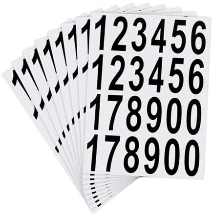 8 Sheets Waterproof Vinyl Stick On Numbers - 3inch Large Mailbox Numbers Stickers,0-9 Self-Adhesive Vinyl Number Sticker,for Home/Business/Apartment Address/Door etc