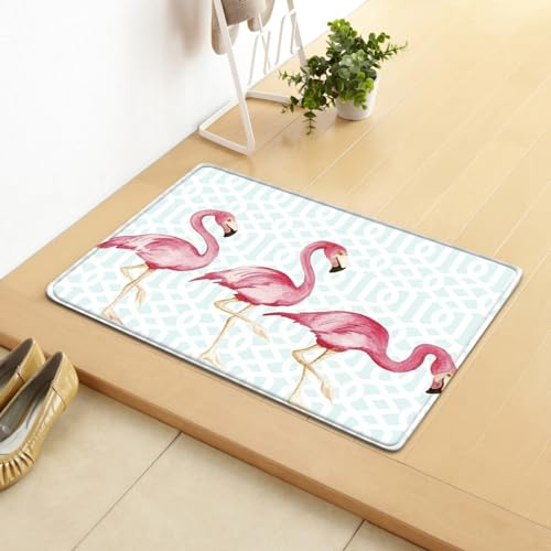 Badezimmerteppich Flamingo Tiere Badematte rutschfest Flauschig,Badteppich Waschbar,Teppich Badezimmer, Weiche Mikrofaser Bad Teppich,Badezimmer Teppiche