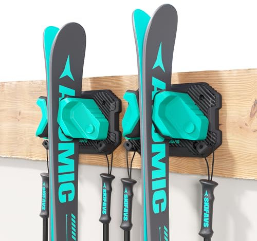 2 Pack Skiträger schadenfreie Skihalter, grün