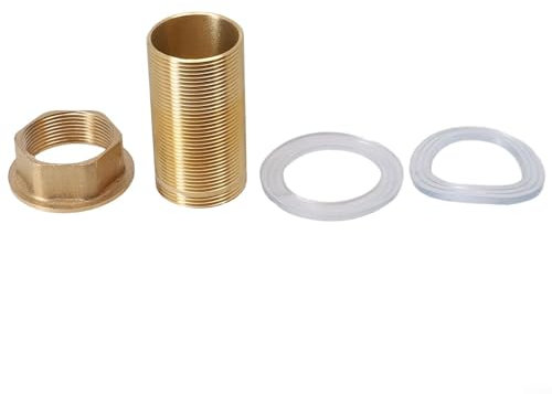 Wasserhahn-Armaturen, Nippel-Kontermutter-Set, Verlängerung, Gewinderohr, längerer Montageschaft, Einloch-Wasserhahn-Verlängerung, Gewinderohr, Montagezubehör, Teil Kupferrohr (M32–60 mm)