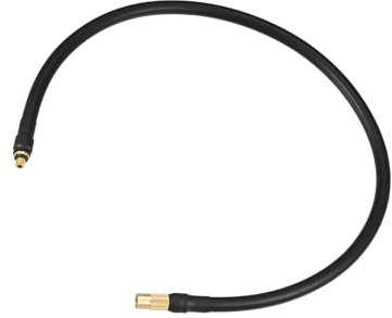 INFINAUTO Universal Inflator Air Pump Hose Adapter Tyre Valve Inflator Extension Hose, 60cm Length, Copper Rubber, Black Stylish Design