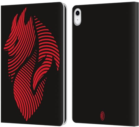 Head Case Designs Licenza Ufficiale AC Milan Logo Grafica Custodia Portafoglio in Pelle Compatibile con Apple iPad 10.9 2022/2025