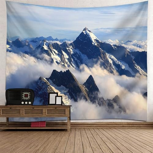 Daesar Wandbehang Landschaft, Wandteppich Aesthetic 150x150CM Berge Muster Tuch Wandbehang Kinderzimmer Outdoor Wasserfest