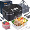 Nifogo Electric Lunch Box for Adults 100W with Temperature Display Heated Lunchbox 1.8L Stainless Steel Container&Bag 12V/24V/230V for Car/Truck/Work(Black)