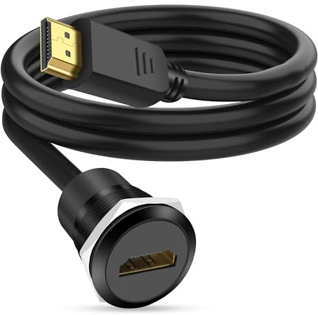 MEIRIYFA Câble d'extension HDMI 4K, adaptateur HDMI 2.0 mâle vers femelle, prise en charge 4 K @ 60 Hz, 3D HDR, compatible avec HDTV, PS3/PS4, ordinateur portable, moniteur, projecteur - 1 m (mâle