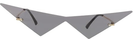 Holibanna Funny Sonnenbrillen Damen Sonnenbrille in Dreieckiger Form Randlos aus Metall und Kunststoff Bequem für Draußen und Disco Accessoires