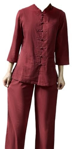 Leeonway Tai-Chi Kleidung Damen,Chinesisch Kleidung Tang Anzug,Damen Tai-Chi Kleidung,Leicht Zu Tragen,Locker Und Bequem,FüR Morgengymnastik,Tai-Chi,Kung Fu,Wushu,Shaolin Usw