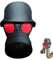 Abdeckkappe für Anhängerkupplung Helm- und Gasmaskenformdesign Schutzkappe für Anhängerkupplung,Staub- und Wasserdicht Universal-Steckerkappen für Deichselanhänger (Rot)