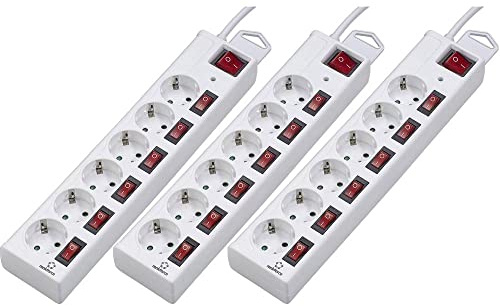 Renkforce RF-3187664 Überspannungsschutz-Steckdosenleiste Weiß 3 St.