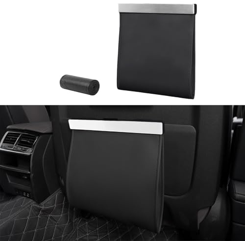 KOSLEOW Poubelle de Voiture en Cuir PU Interieur, Mini Corbeille Auto Magnétique et Rangement Pliable avec 12 Sacs, Installation Facile sur Siège, Accessoires Auto pour SUV, Camion, Voiture