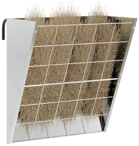 vidaXL Hängender Heufutterspender Silber 61 x 33 x 66 cm 5 kg