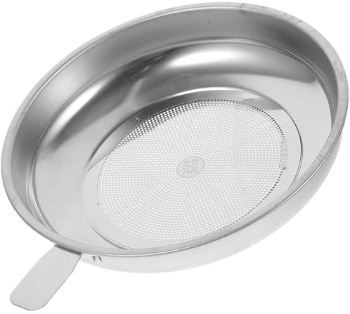 JEWEDECO Stainless Steel Mesh Filter Oil Holder Silver Sturdy Not Easy to Deform Fine Mesh Filtering Oil Residue Kitchen Use